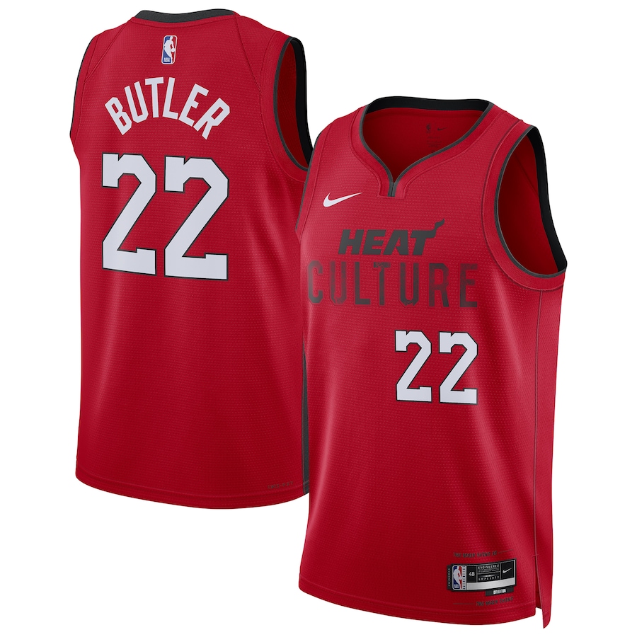 Men Miami Heat #22 Jimmy Butler Nike Red City Edition 2024-25 Swingman Player NBA Jersey->miami heat->NBA Jersey